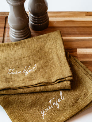 Fall Embroidered Dinner Napkins (S/2)