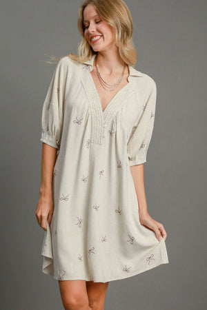 Erynn Embroidered Bow Dress