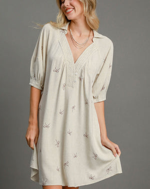 Erynn Embroidered Bow Dress