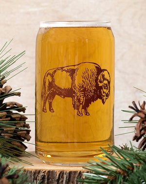 Bison Beer Can Glass