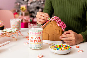 Confetti Glass Can with Lid & Straw