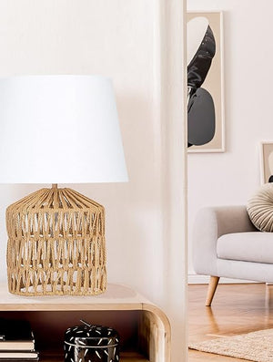 Woven Rope Empire Shade Table Lamp