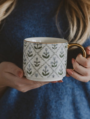 Floral Quilt Coffee Mug