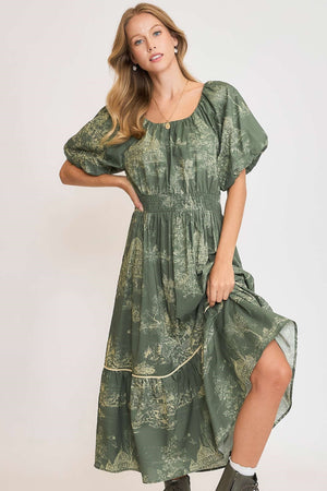 Lauryn Print Landscape Maxi Dress