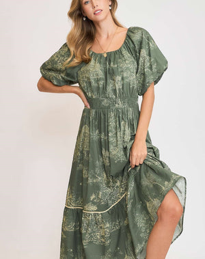 Lauryn Print Landscape Maxi Dress