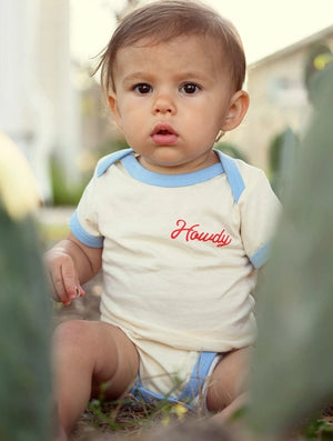 Howdy Vintage Ringer Onesie