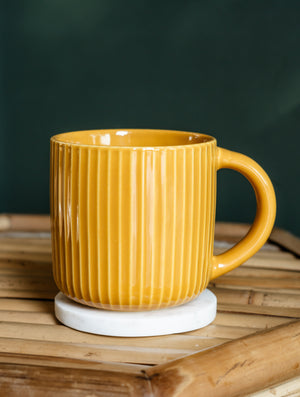 Oversized Fluted Saffron Mug