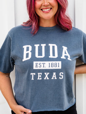 Cropped Buda Varsity 1881 Tee