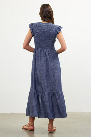 Dakota Smocked Denim Maxi Dress