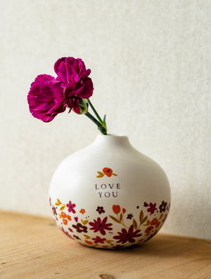 Love You Small Bud Vase