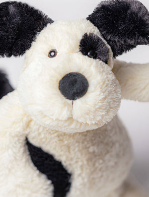 Jellycat Bashful Rufferty Black & Cream Puppy