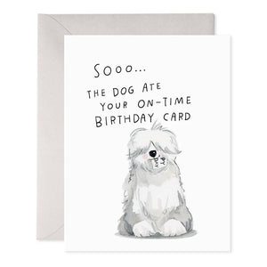 E. Frances Sheepdog Belated Bday Card