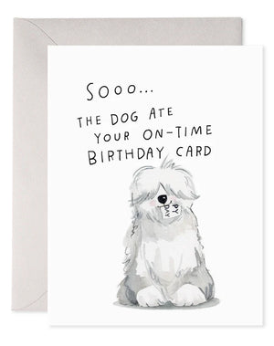 E. Frances Sheepdog Belated Bday Card
