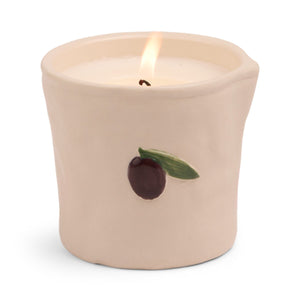 Paddywax Bistro Embossed White Ceramic Candle