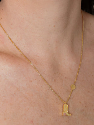 Opal Heel Western Boot Necklace