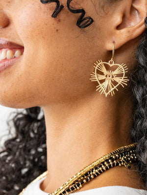 Ink + Alloy Valerie Heart Burst Drop Earrings