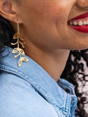 Ink + Alloy Vera Botanical Threader Earrings