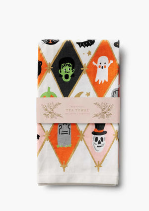 Rifle Paper Co. Halloween Argyle Tea Towel