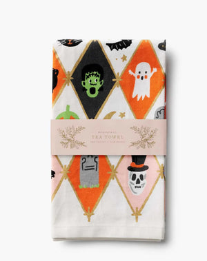 Rifle Paper Co. Halloween Argyle Tea Towel