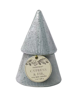 Paddywax Silver Mercury Stacked Tree Candle