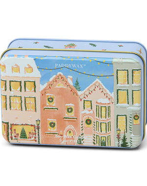 Paddywax Christmas Village Scene Tin Candle