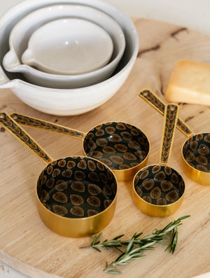 S/4 Brass Finish Brio Measuring Cups