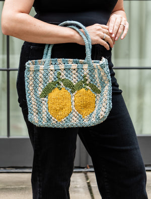 The Jacksons Double Lemon Tracy Jute Tote