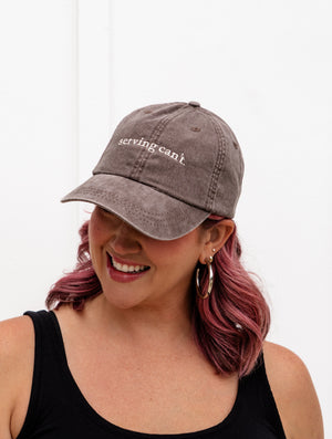"serving can't." Embroidered Ball Cap