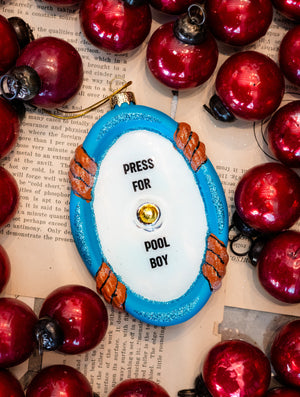 Press for Pool Boy Glass Ornament
