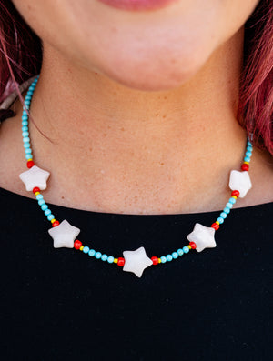 Gather Goods Pink Stars Necklace
