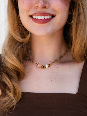 Rachel Nathan Meridian Rose Quartz Necklace