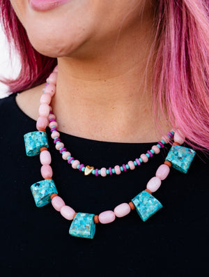 Gather Goods Turquoise Trapezoid Necklace