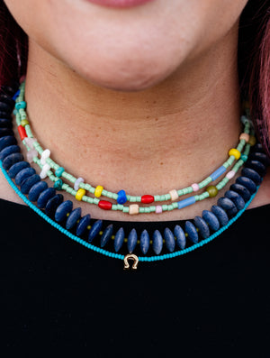 Gather Goods Navy + Olive Spacer Short Necklace