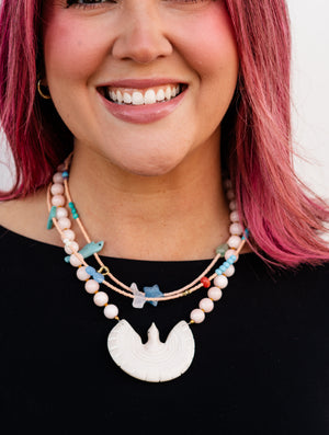 Gather Goods Mother of Pearl Eagle Necklace