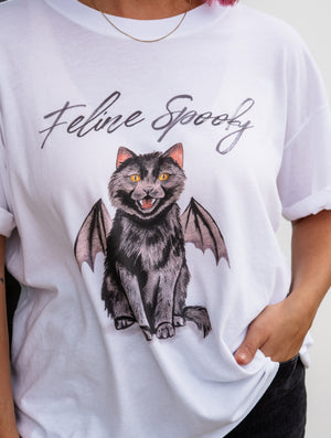 Feline Spooky Cat Boyfriend Tee
