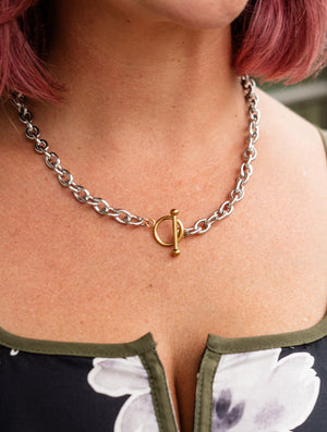 Interlocked Mixed Metal Necklace