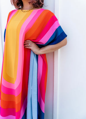Prismatic Hue Maxi Kaftan