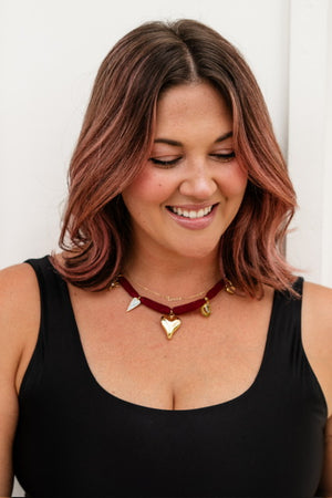 Moon and Back Charm Bandana Necklace
