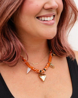 Moon and Back Charm Bandana Necklace