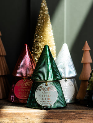 Paddywax Green Mercury Stacked Tree Candle