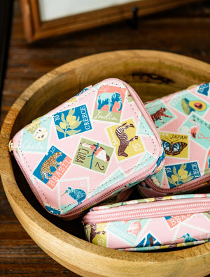 Travel Stamps Pill Case