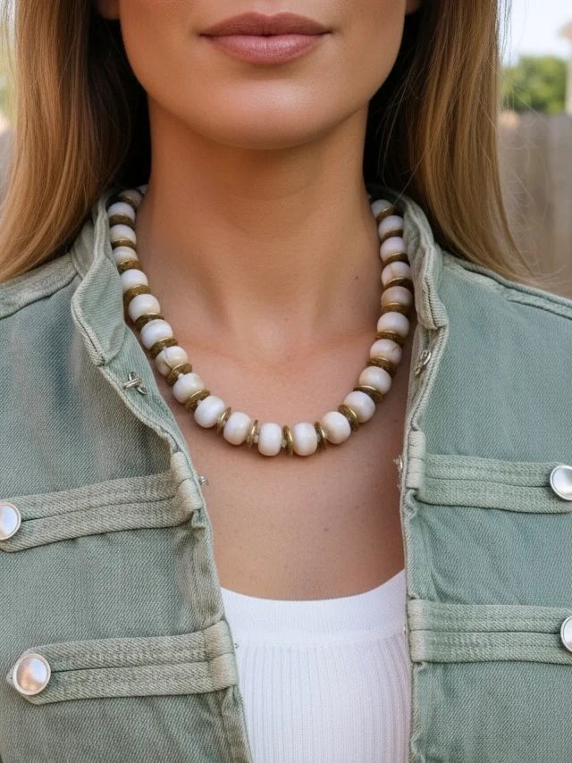 Palm Royale Ivory Beaded Necklace