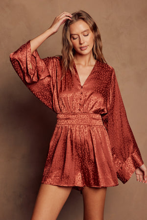 Sienna Kimono Rust Romper