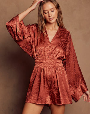 Sienna Kimono Rust Romper