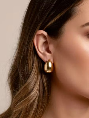 Eyes on Me Dome Gold Hoop Earring