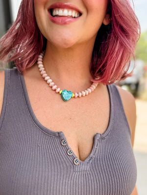 Gather Goods Turquoise Heart Necklace