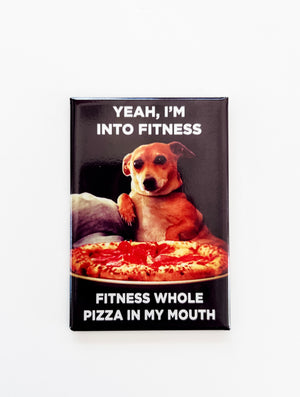 Fitness Pizza Dog Magnet