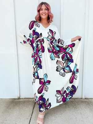 Tropical Nights Ivory Kaftan