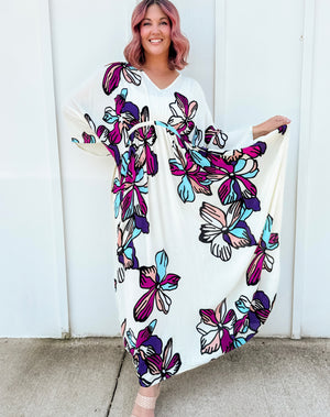 Tropical Nights Ivory Kaftan