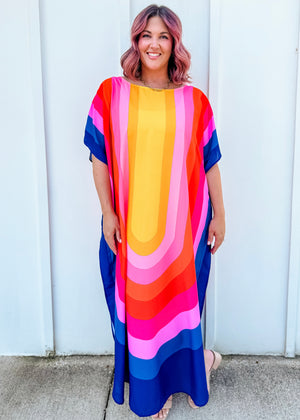 Prismatic Hue Maxi Kaftan